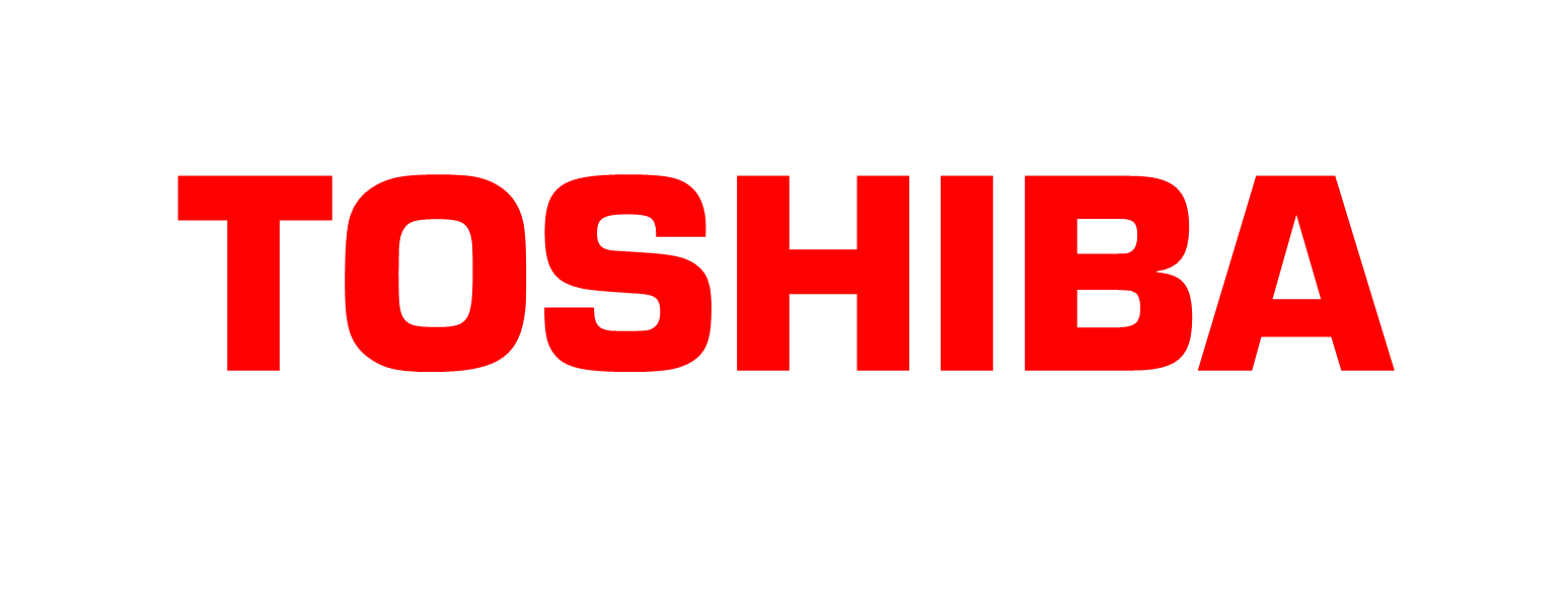 Bright red Toshiba logo.