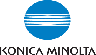 Blue and black Konica Minolta logo.