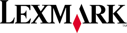 Black and red Lexmark logo.