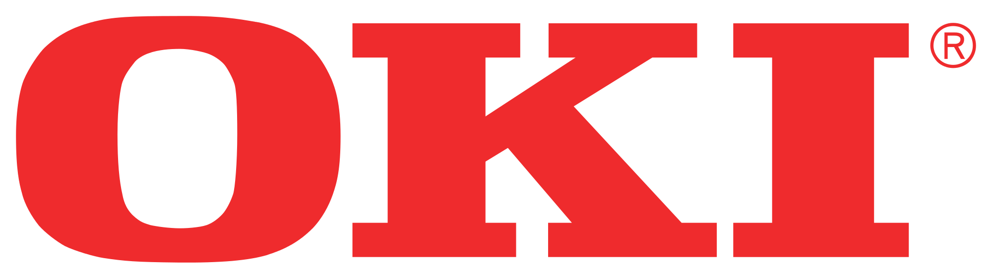 Bright red OKI logo