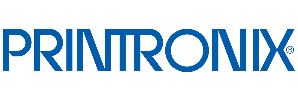 Blue Printronix logo.